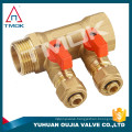 Aluminum handle MLstyle 2 way manifold 5 valve manifold with 3 brass ball valve 1/2 brass water knockout drum